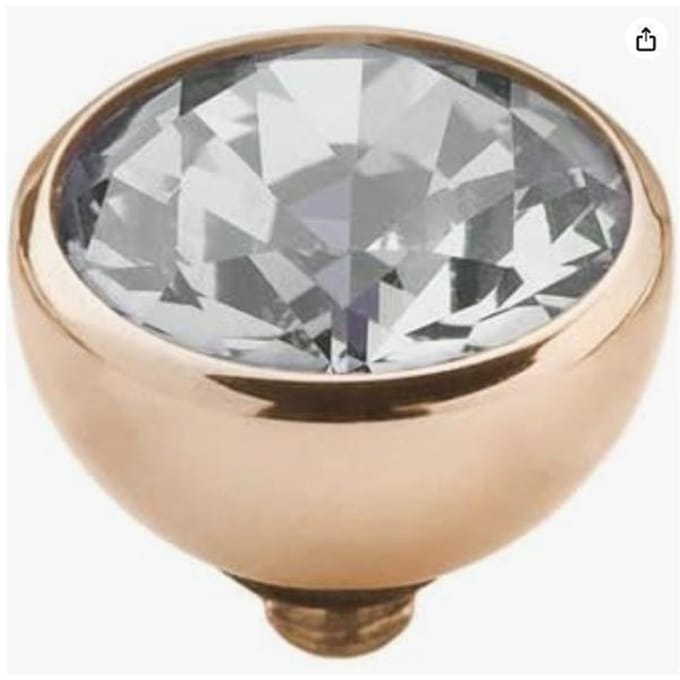 MELANO - Ringsteen Twisted Ring Roze Goud Grijs Klein gray