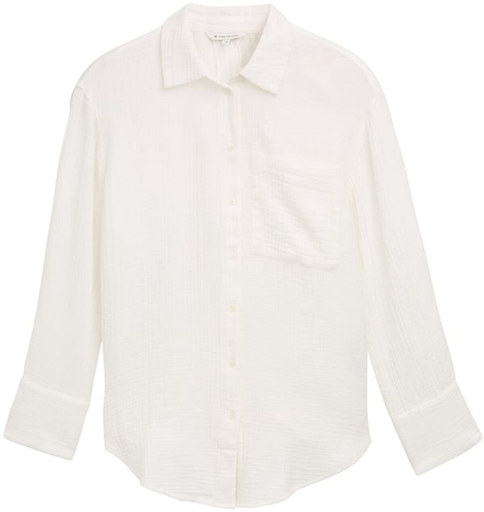 Tom Tailor - Oversized blouse van mousseline - Maat 42 - Whisper White