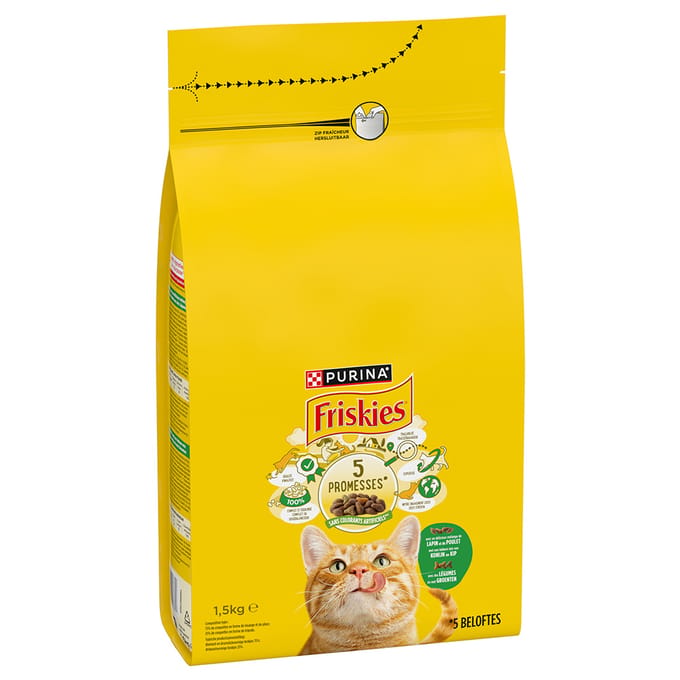 3x1,5kg Konijn, Kip & Groenten Friskies Kattenvoer