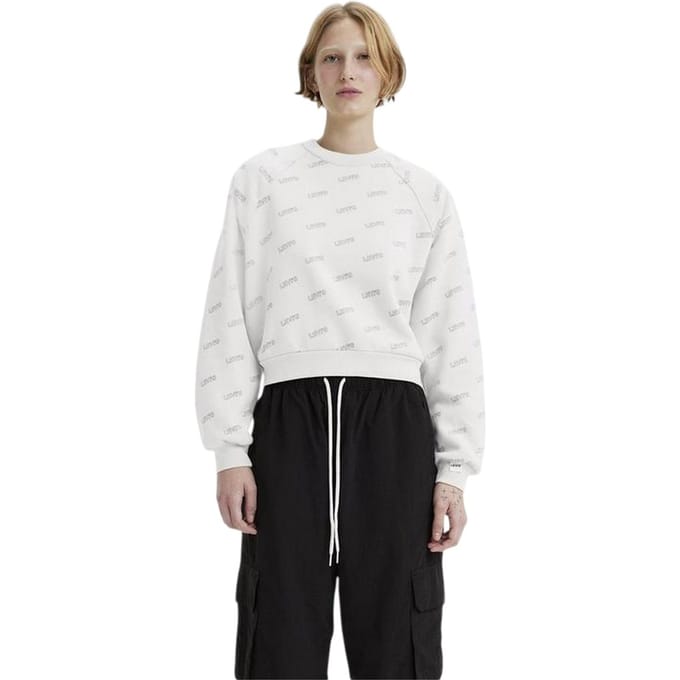 Levis Dames/Dames Logo Crew Neck Sweatshirt (Helder wit)