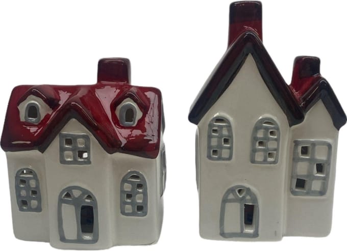 Melinera Decoratief Kersthuisjes met LED - 2 stuks
