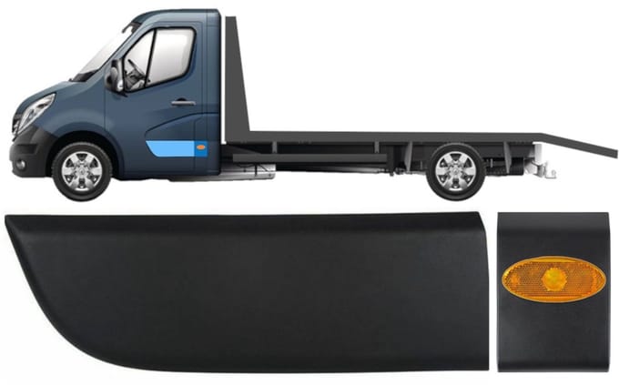 Zijwand sierlijst met positielicht voor Renault Master 2010- / Links / Set