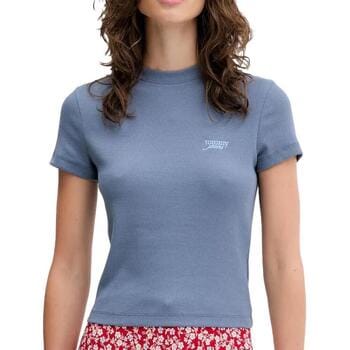Slim fit T-shirt van katoenmix