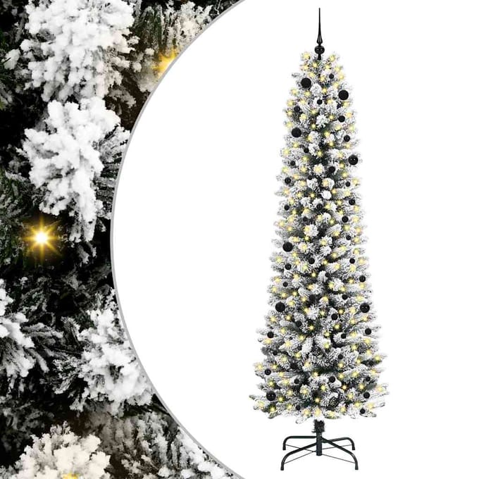 vidaXL - Kunstkerstboom - Wit - 240 - cm - PVC - en - Metaal - en - Plastic