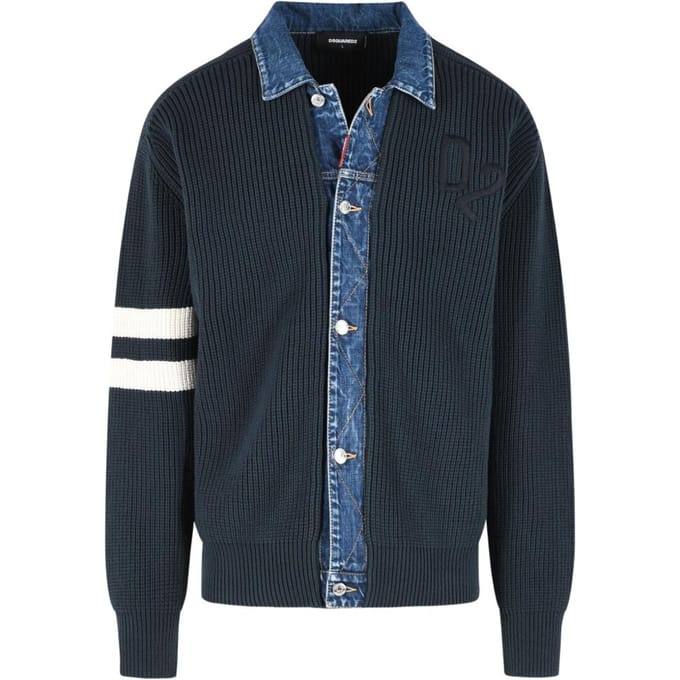 Dsquared2 vest blauw man halsband denim