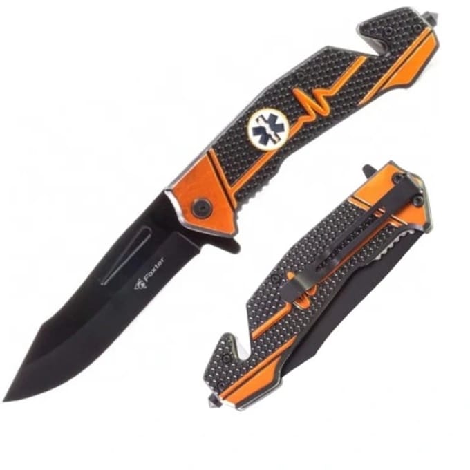 Foxter - Reddingsmes - Zakmes - Tactical mes 22CM + Raambreker