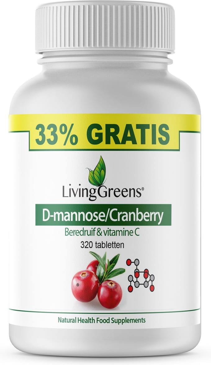 Livinggreens Cranberry D-Mannose voordeelverpakking 320 Tabletten