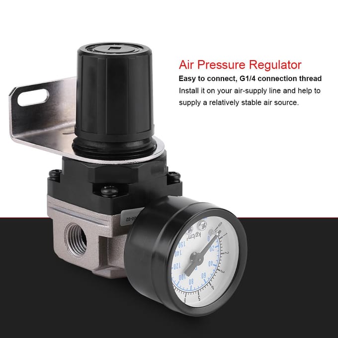 Pneumatische Regelaar Verstelbare Luchtdruk Compressor Regelklep Manometer G1 4 Aansluiting