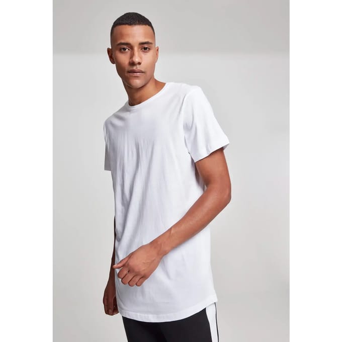 Urban Classics - Shaped Long Heren T-shirt - XS - Wit