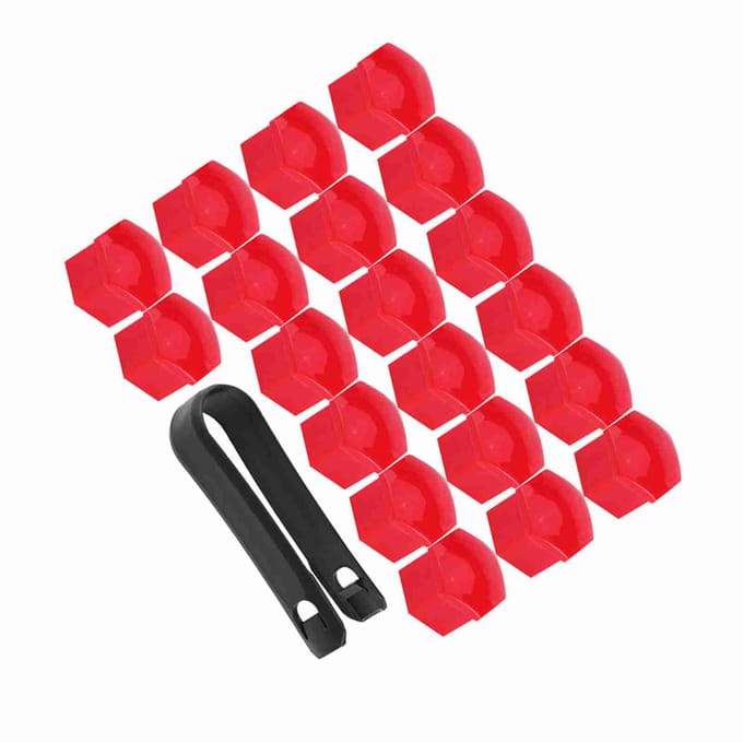 20 Stuks Wielnaafdoppen Lug Moer Bout Schroef Afdekking Band Beschermkap Universeel Rood red