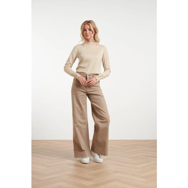 Smashed Lemon Broek met wijde pijpen in warme tint |