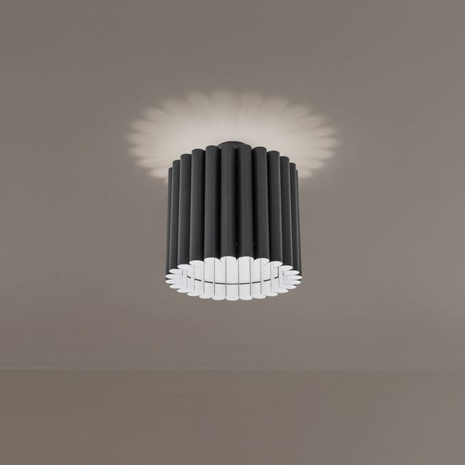 Duolla Plafondlamp Aria, zwart, microvezel, E27