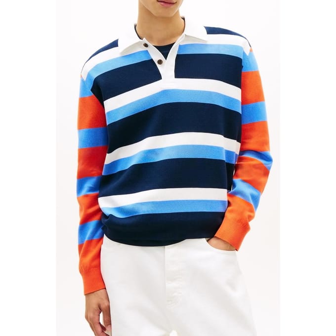 Tommy Hilfiger Tjm Regular Woven Rugby Sweater Blue Twilight Größe: L | Pullover Outlet | Herren | Blau