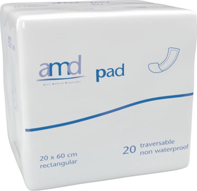 AMD Pad Rectangular - Doorlaatbaar 20 x 60 cm - 4 pakken van 20 stuks
