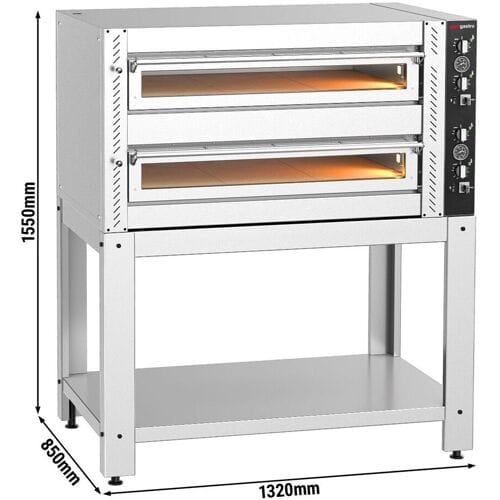 GGM Gastro Elektro Pizzaofen - 6+6x 30cm (Breit) - Manuell - inkl. Untergestell