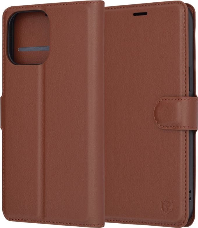 Hoesje geschikt voor Apple iPhone 14 Pro Max - Techsuit Leather Folio Book Wallet Case - Bruin