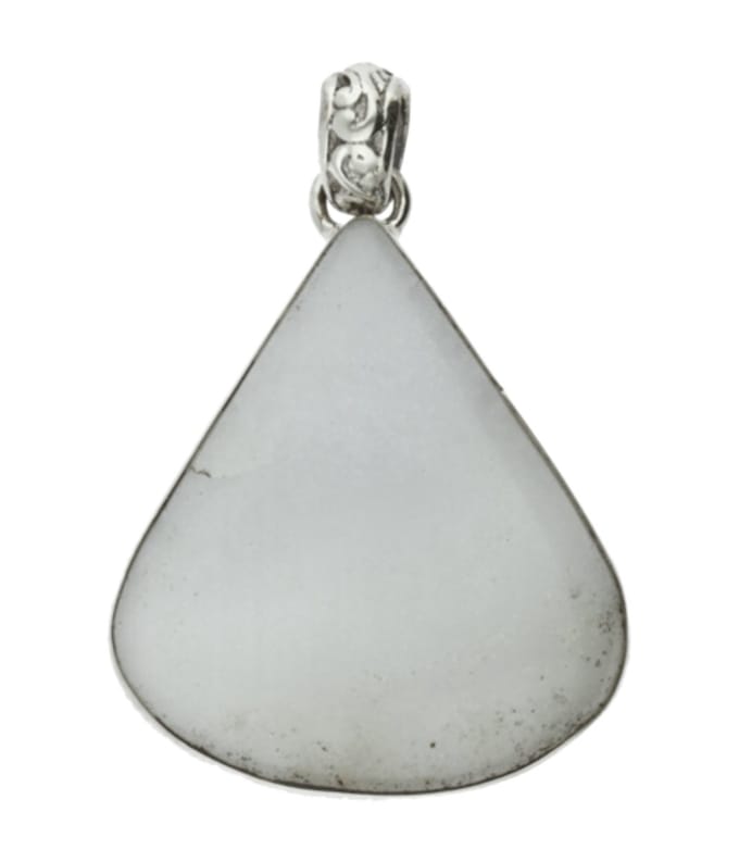 Zilveren blauwe Chalcedoon edelsteen druppel XL hanger