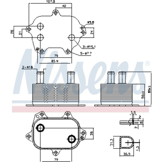 Olie radiator, motorolie NISSENS 91205