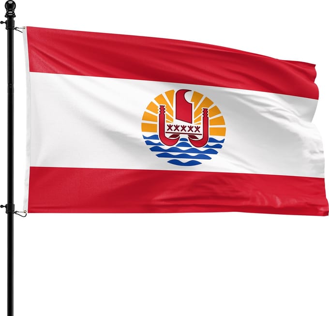 VlagDirect - Frans-Polynesische vlag - Frans-Polynesië vlag - 90 x 150 cm.