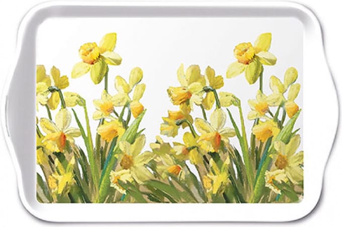 Tray Melamine 13x21cm, Golden Daffodils