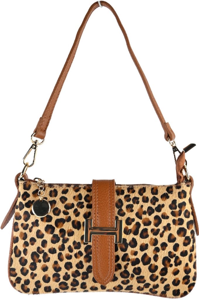 Giuliano lederen schoudertas Zennia - Dames - Made in Italy - Panter