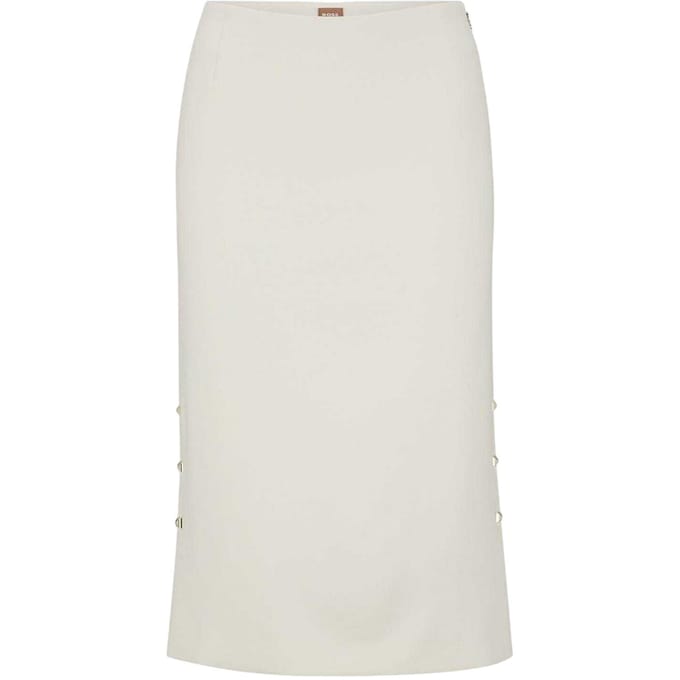 Boss Vevoka midi-rok met studs voor dames (Wit)