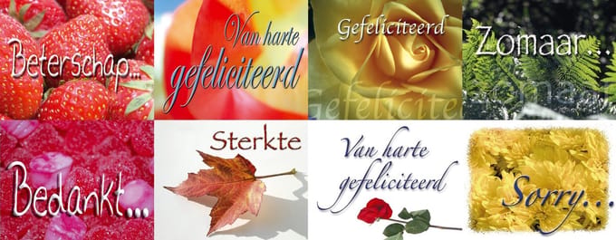Set kado labels 6 x 4,7 cm - 8 soorten á 5 stuks = 40 stuks