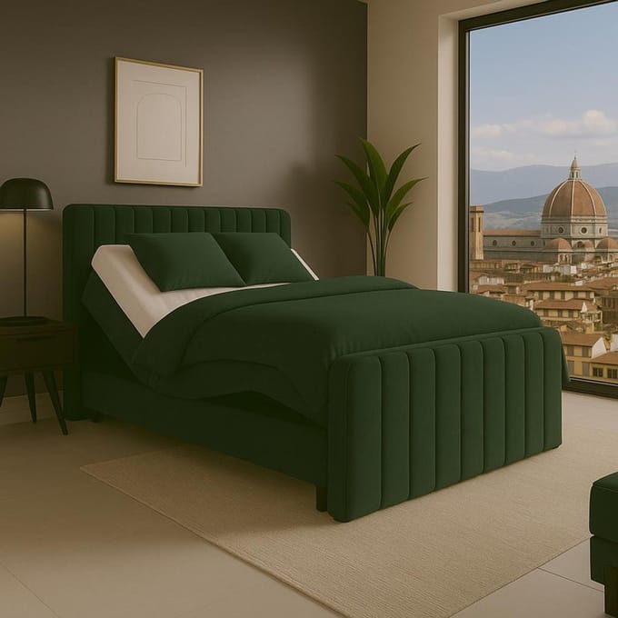 Boxspring Florence Elektrisch verstelbaar 140x210 cm Donkergroen
