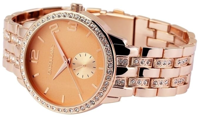 EXCELLANC Dameshorloge Metall Crystal-besetting