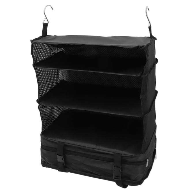 Hangende 3-laags reisplanken tas draagbaar multifunctioneel grote capaciteit hangende pakblokken black