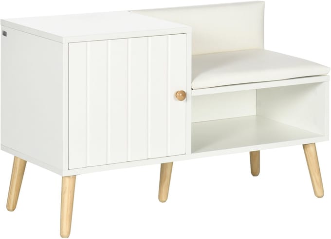 HOMCOM Schoenenbank - Spaanplaat - 80x33x49cm - Wit