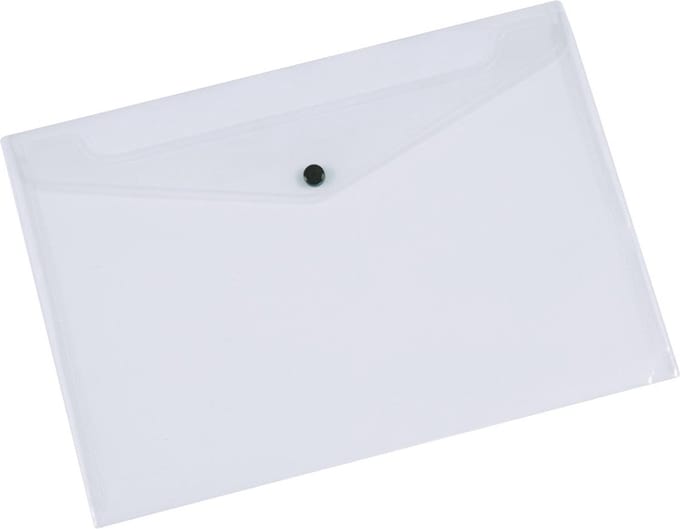 Q-CONNECT documentenmap, A4, transparante PP, drukknopsluiting 12 stuks