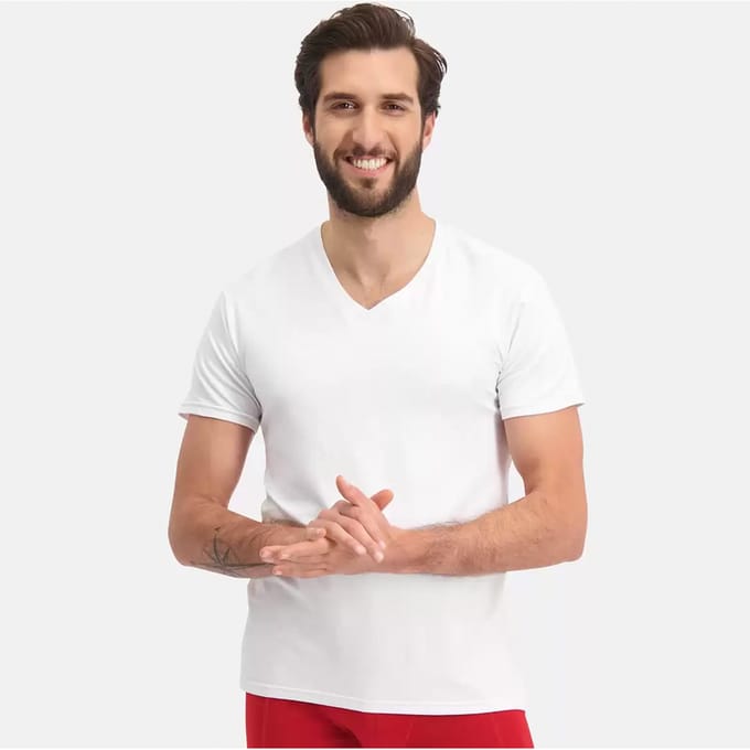 Comfortabel & Zijdezacht Bamboo Basics T-Shirts Velo V-hals (2-pack) - Wit - L