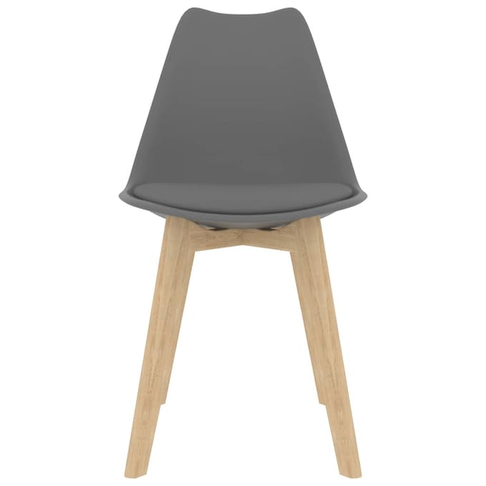 vidaXL - Eetkamerstoelen - 4 - st - kunststof - grijs