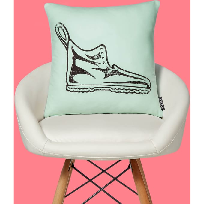 Monopoly Boot Letterpress Square Cushion - 60x60cm - Soft Touch