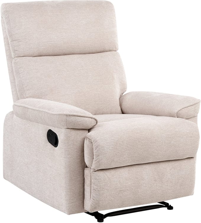 EVERTON - Relaxfauteuil - Beige - Polyester