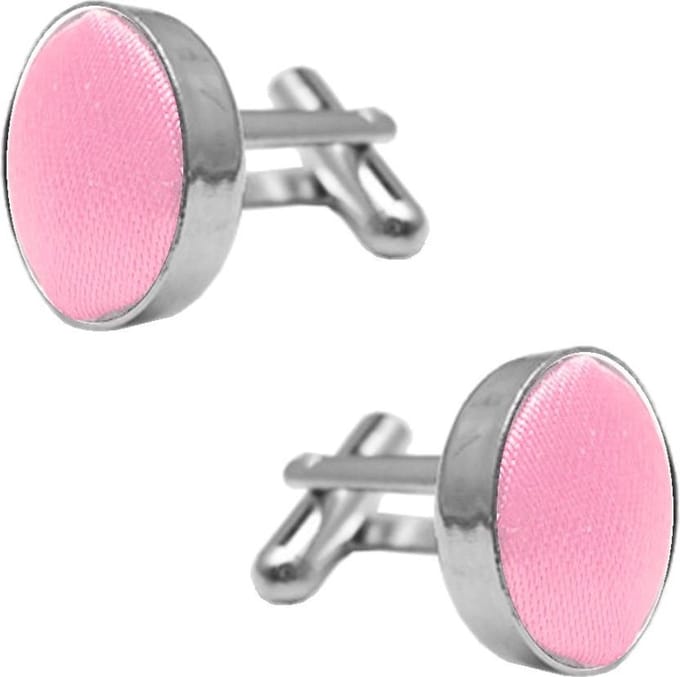 Fako Bijoux - Manchetknopen - Staal & Zijde - 16mm - Lichtroze