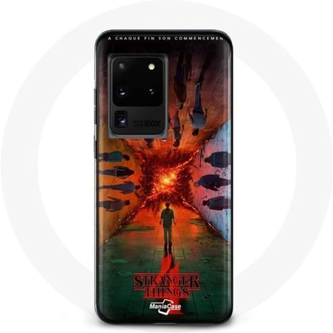 Coque pour Samsung Galaxy S20 Ultra Stranger Things Saison 4 Affiche Equipages de la Nouvelle Théori