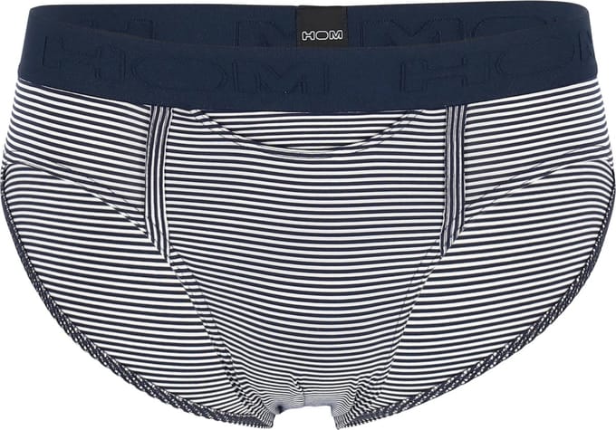 HOM Simon mini briefs HO1 (1-pack) - herenslip met horizontale gulp - donkerblauw gestreept