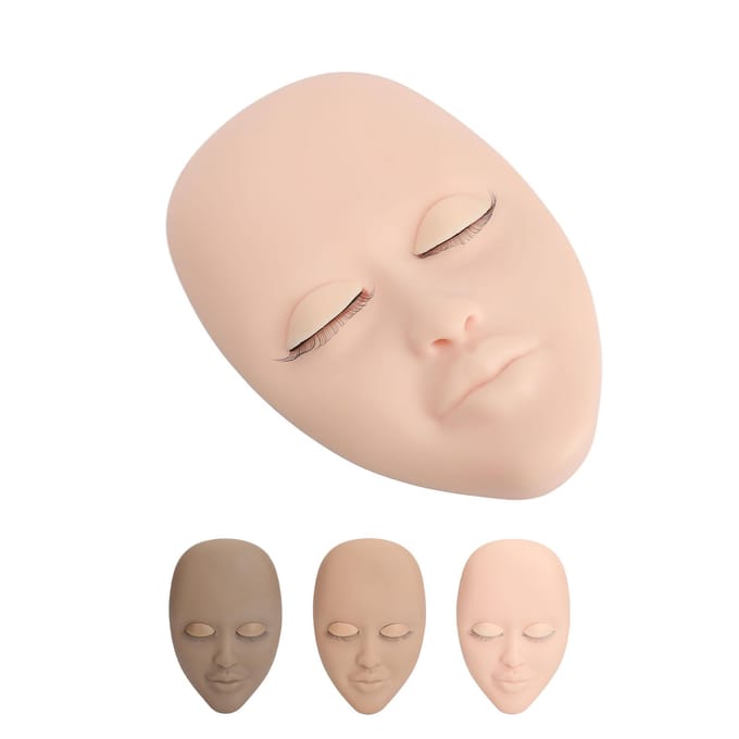 Oefen Wimper Mannequin Hoofd 3 Kleuren Wimper Mannequin Hoofd 9 Paar Enkellaags Vervangbare Oogleden gray
