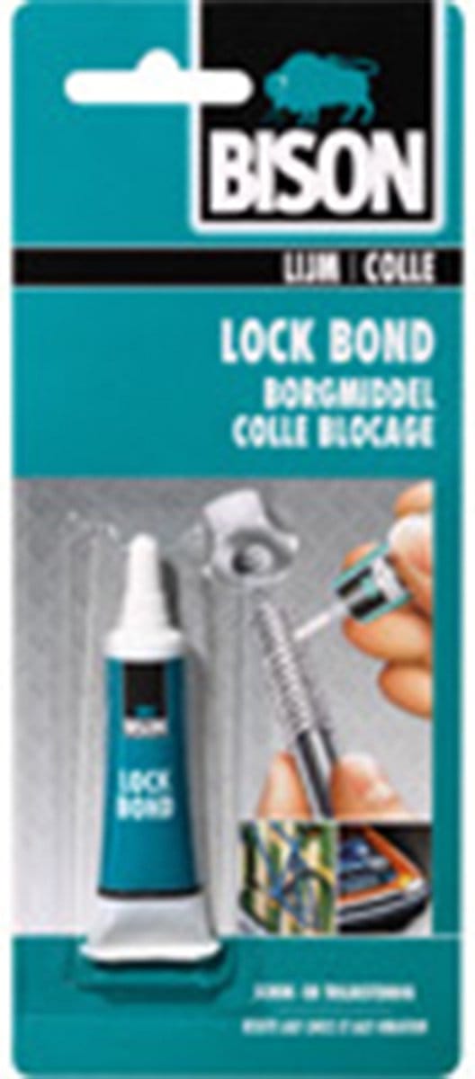 Bison Lock Bond 10 ml - Vloeibaar borgmiddel voor metalen bouten, moeren en schroeven.
