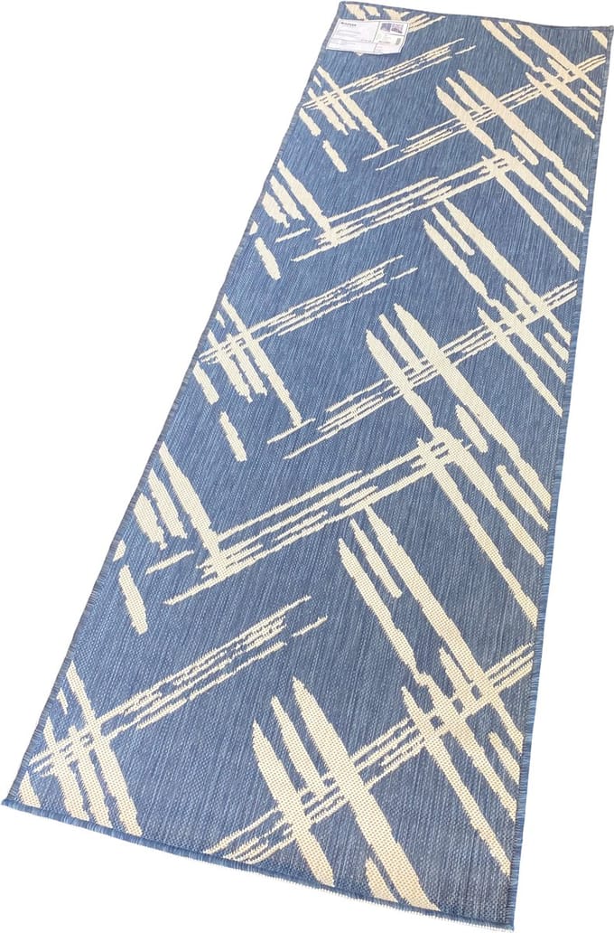 Human Comfort Chatan Vloerkleed - Tenttapijt - Wit/Blauw
