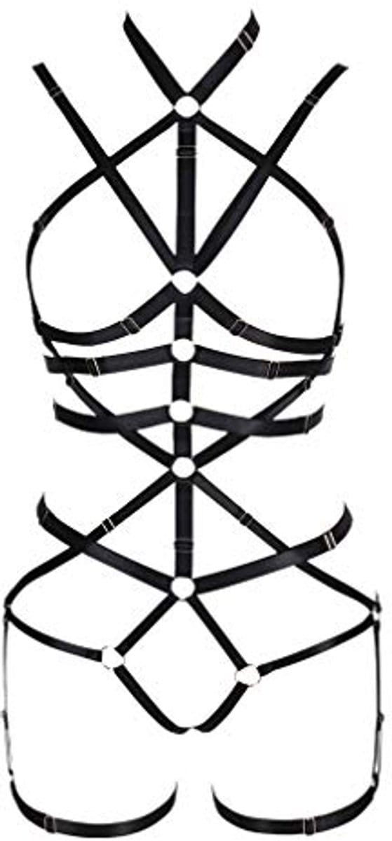 Elastische Dames Body Harnas Set voor Carnaval en Feest