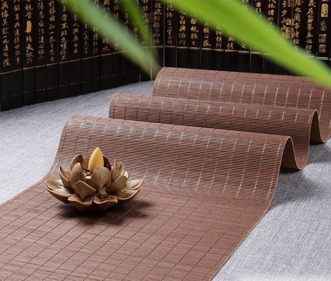 Grote Bamboe Tafelloper 40x180cm, koffie kleur