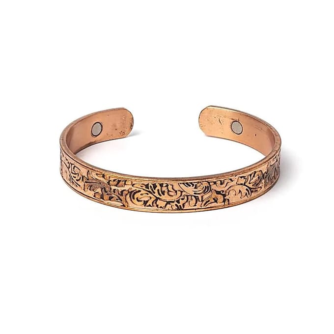 Armband koper bladeren magnetisch