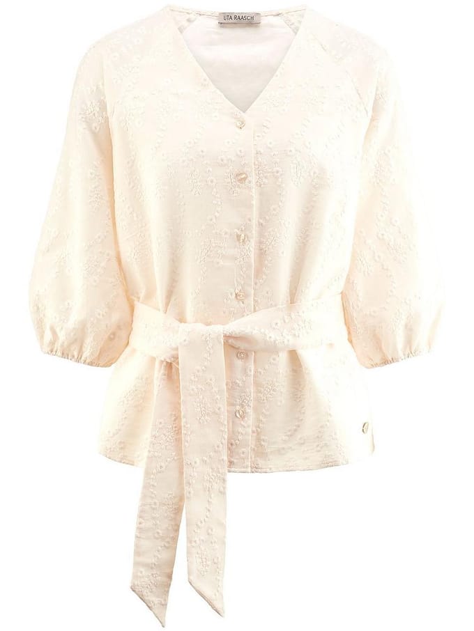 Blouse een V-hals Van Uta Raasch beige
