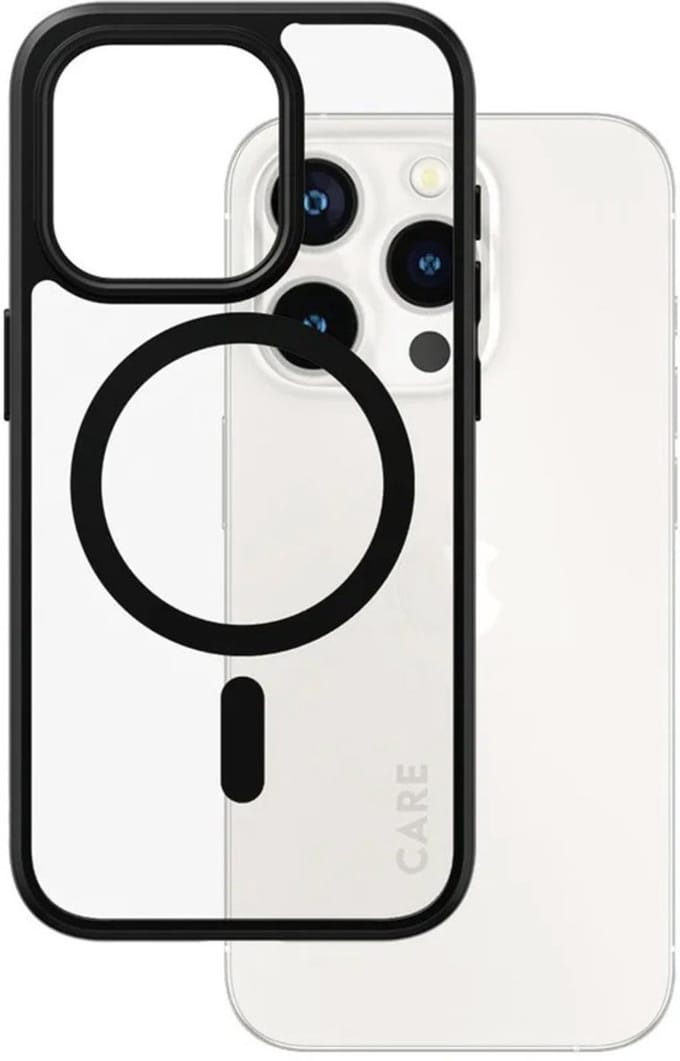 CARE by PanzerGlass Flagship Case - Transparant Urban Combat w. - Zwart MagSafe iPhone 15 Pro