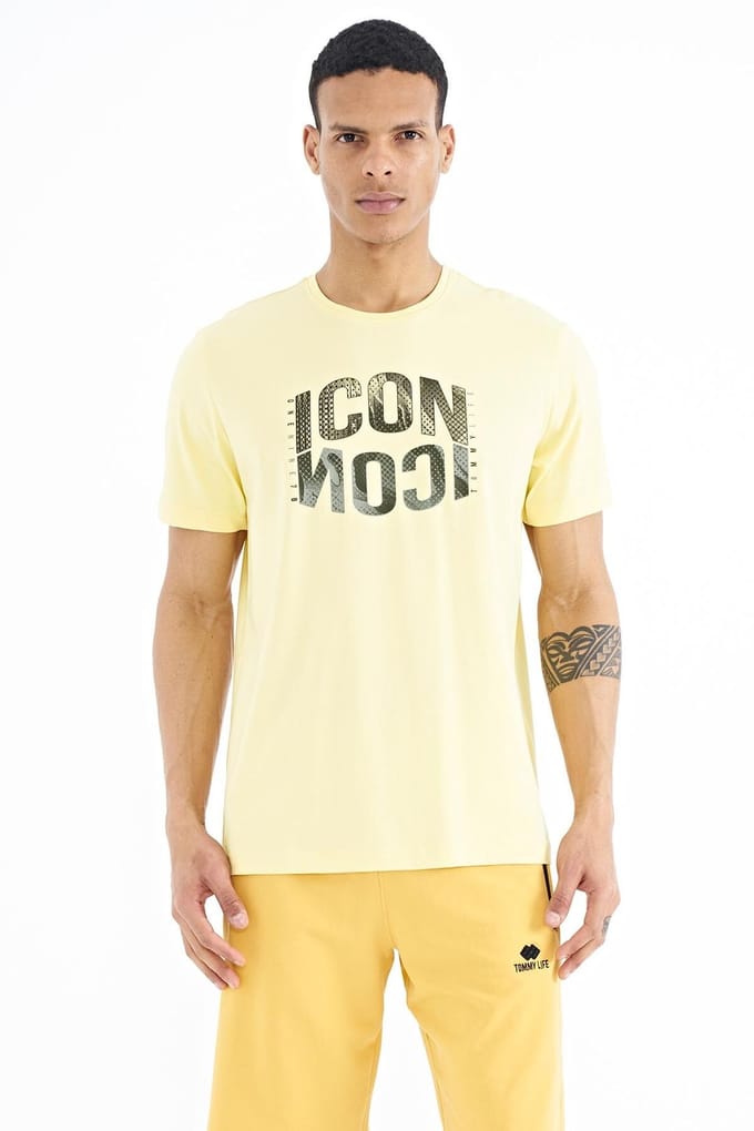 Geprinte Crew Neck T-Shirt met Patch