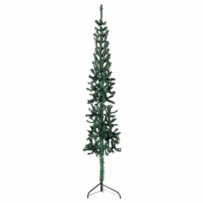 vidaXL - Kunstkerstboom - half - met - standaard - smal - 120 - cm - groen