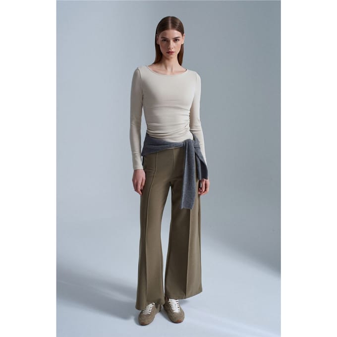 Vrouwen Wijde-Pijpen Gebreide Broek